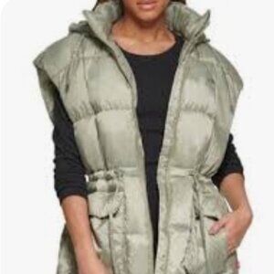 Levi's Cinch Waist Hooded Vest Seafoam Medium